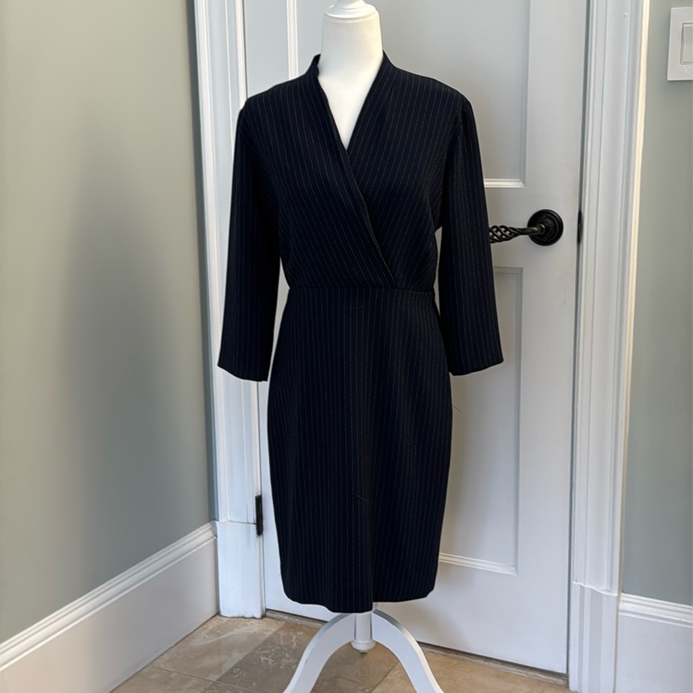 Smart MM Lafleur wrap style dress - pinstripe and tailored look for business